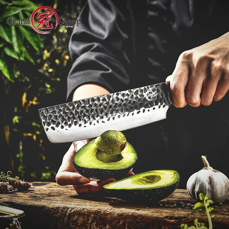 Grandsharp Japanese Nakiri Knife – High Carbon Steel Vegetable Knife