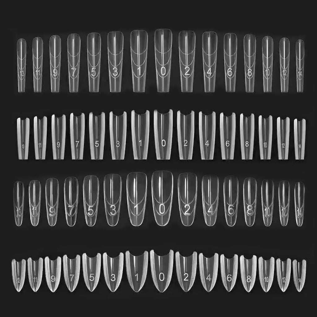 240Pcs Clear Nail Extension Builder Mold Tips | Full Cover Form