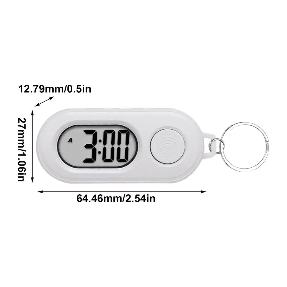 Portable Keychain Clock with Backlight | Mini Travel Timer