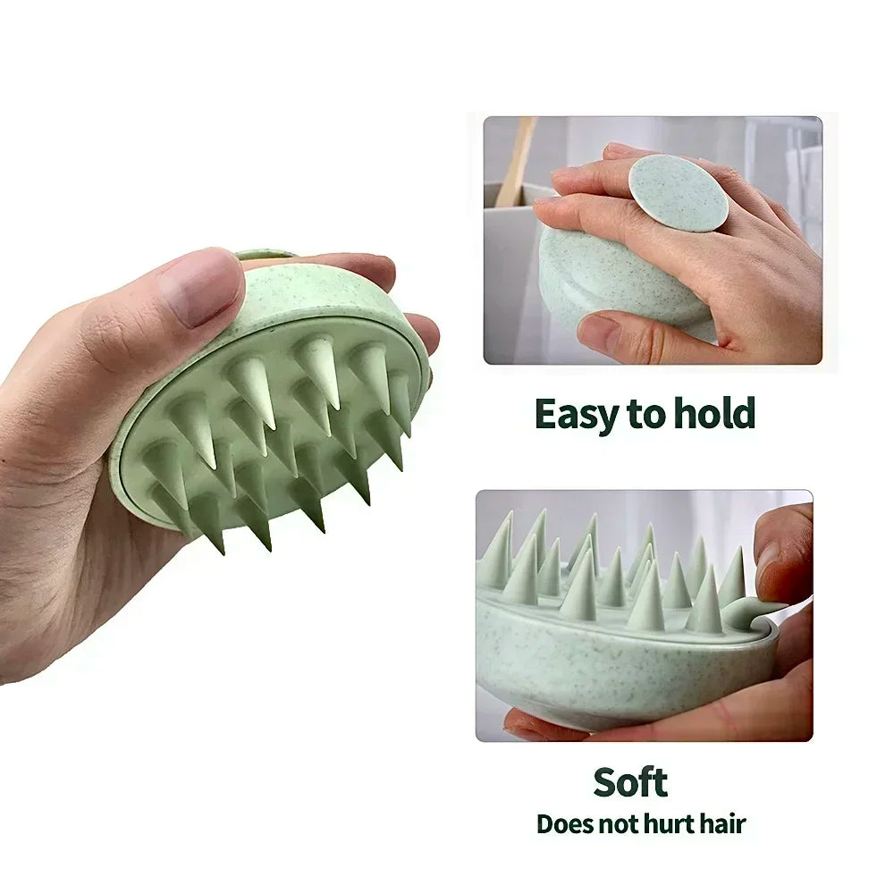 Silicone Scalp Massage Shampoo Brush & Body Bath Scrubber