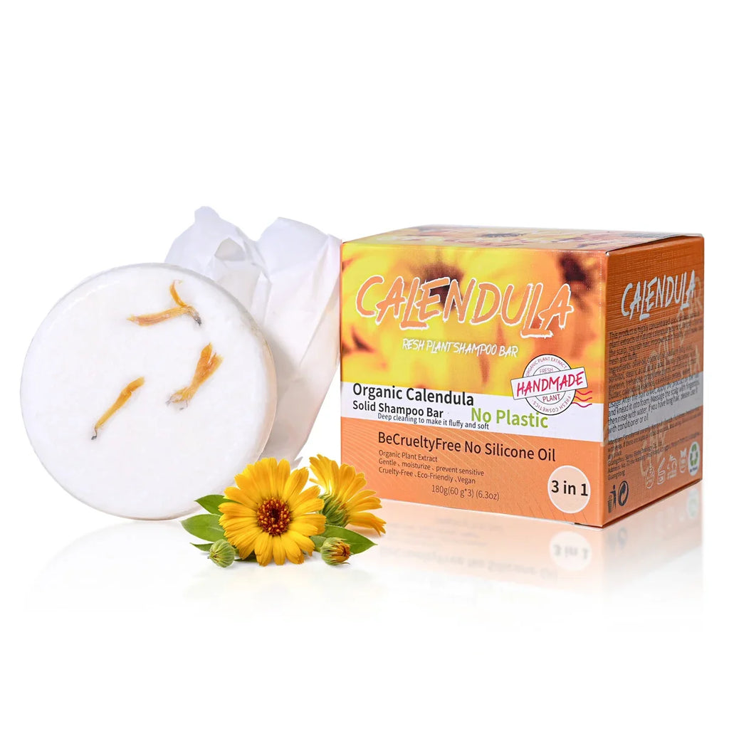 Calendula Essential Oil Soap Bar 3-Pack – Shampoo & Hand Soap