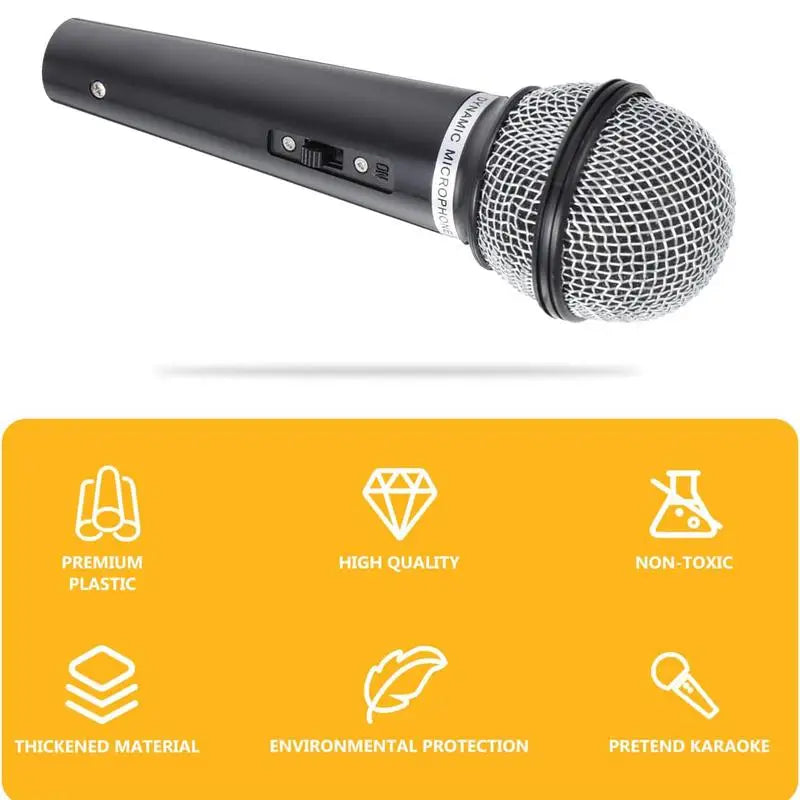 Kids Pretend Play Prop Microphone Toy | Fake Stage Mic
