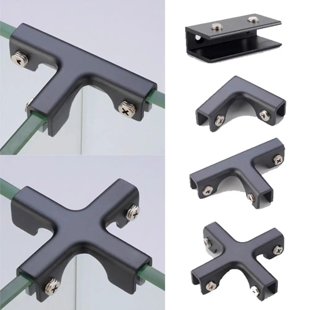 Aluminum Alloy Glass Corner Clips – L, T & Cross Angle Bracket