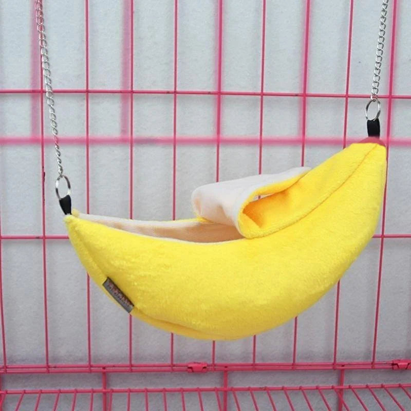 Hamster Cotton Nest Banana Shape House Hammock Bunk Bed Toys Cage