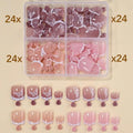 96 Pcs Short Square Press-On False Toenails – Full Cover Kit