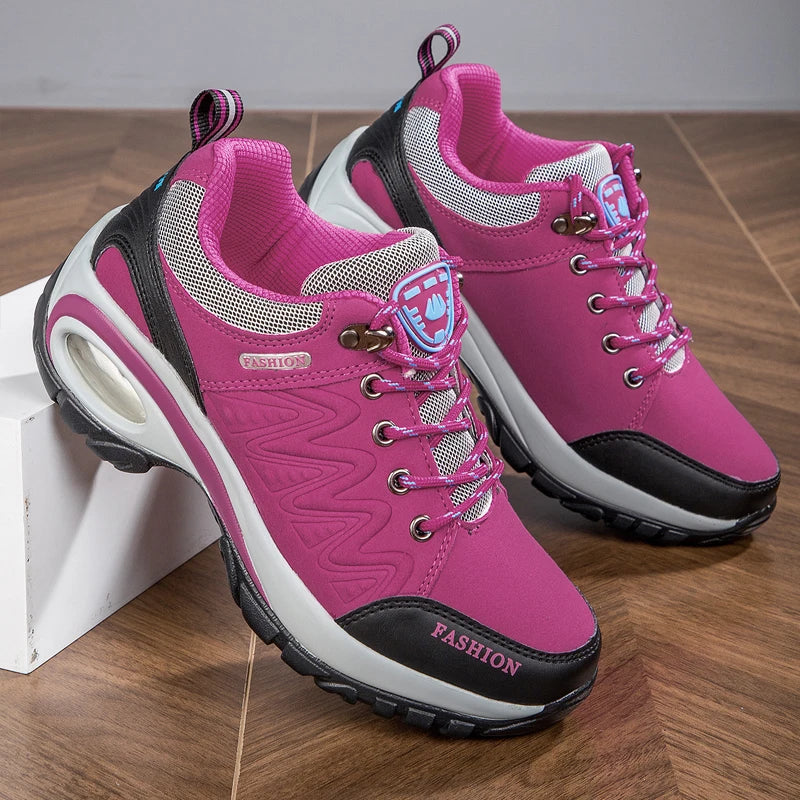 Women's Platform Hiking Sneakers – Non-Slip Low Top Sport Shoes
