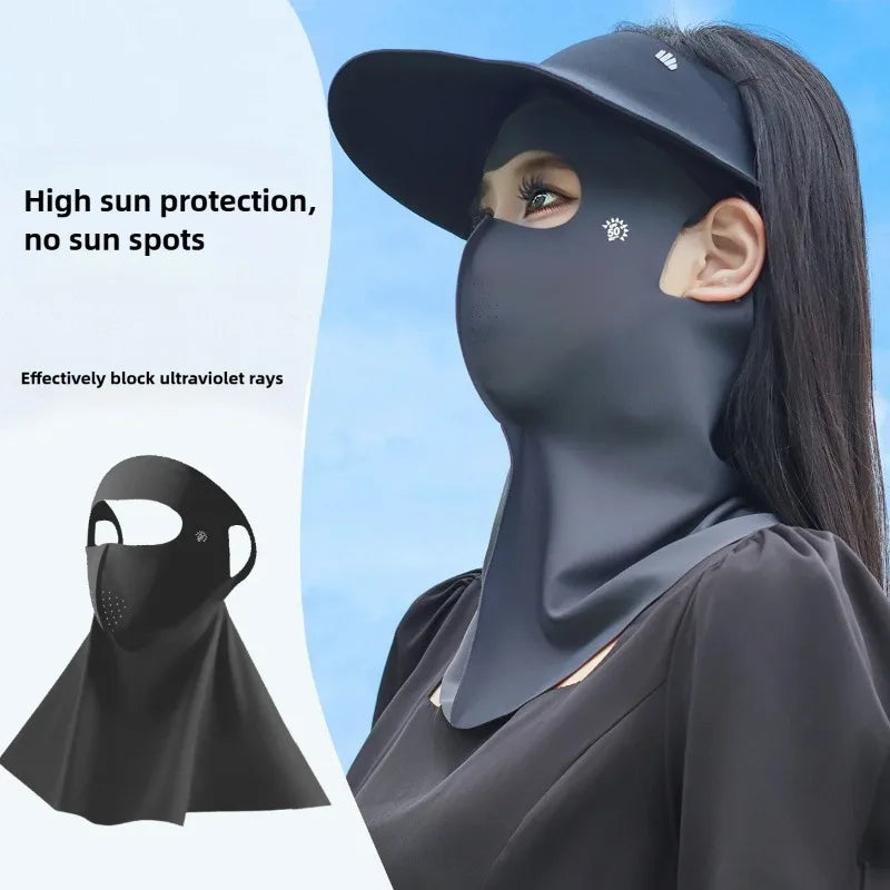 3D Ice Silk Sun Face Mask UPF50+ UV Balaclava for Cycling