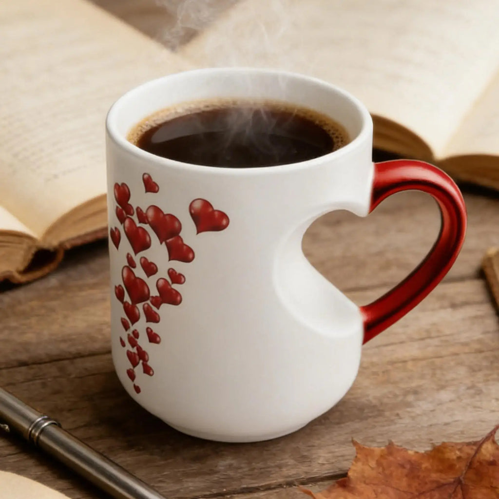 Color Changing Heart Handle Mug | Couple & Valentine Gift