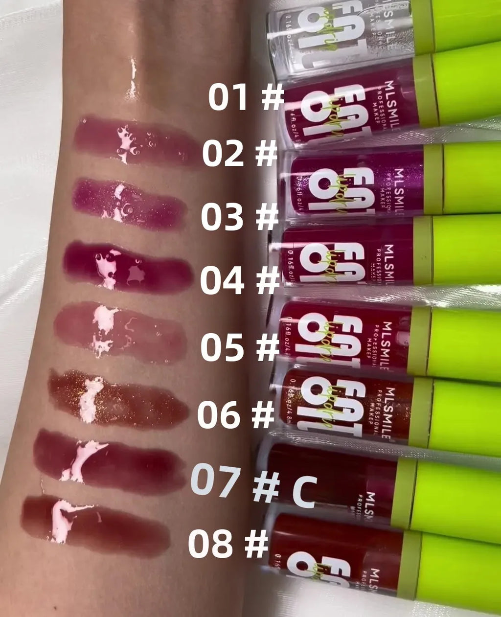 MLSMILE 4-Piece Mirror Pearl Lip Gloss Set – Hydrating Lip Oil