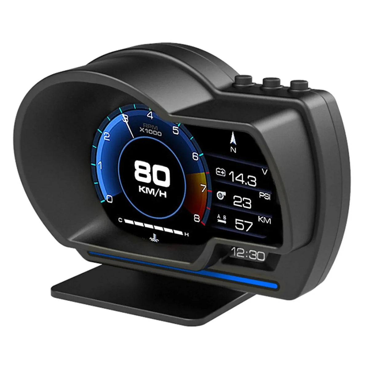 OBD2 Car HUD GPS Speedometer Turbo RPM Alarm HD Display