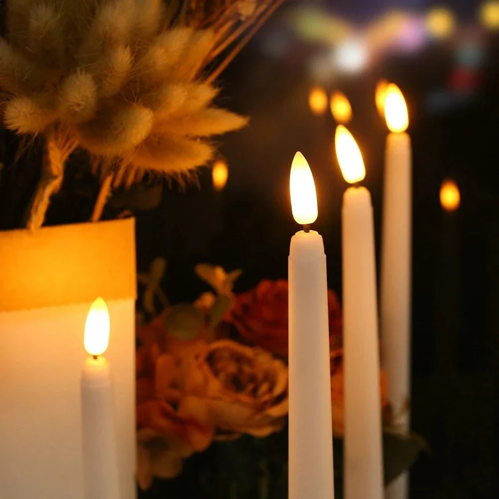 LED Flameless Taper Candles 11" Flickering | Remote & Timer