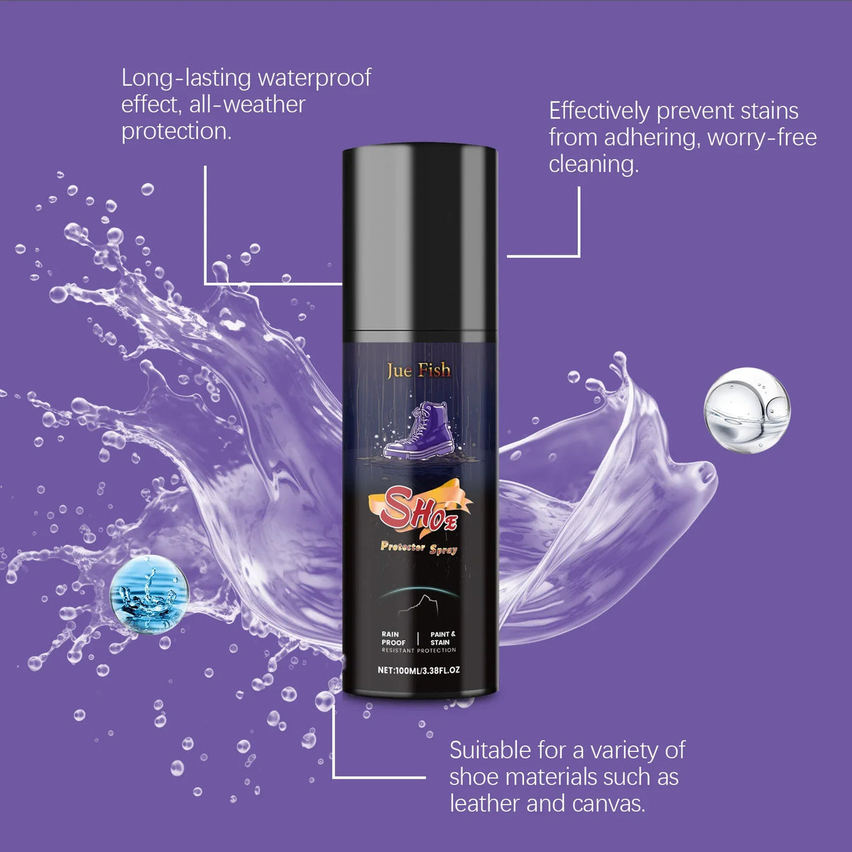 100ml Waterproof Shoe Protector Spray | Suede Canvas Sneakers