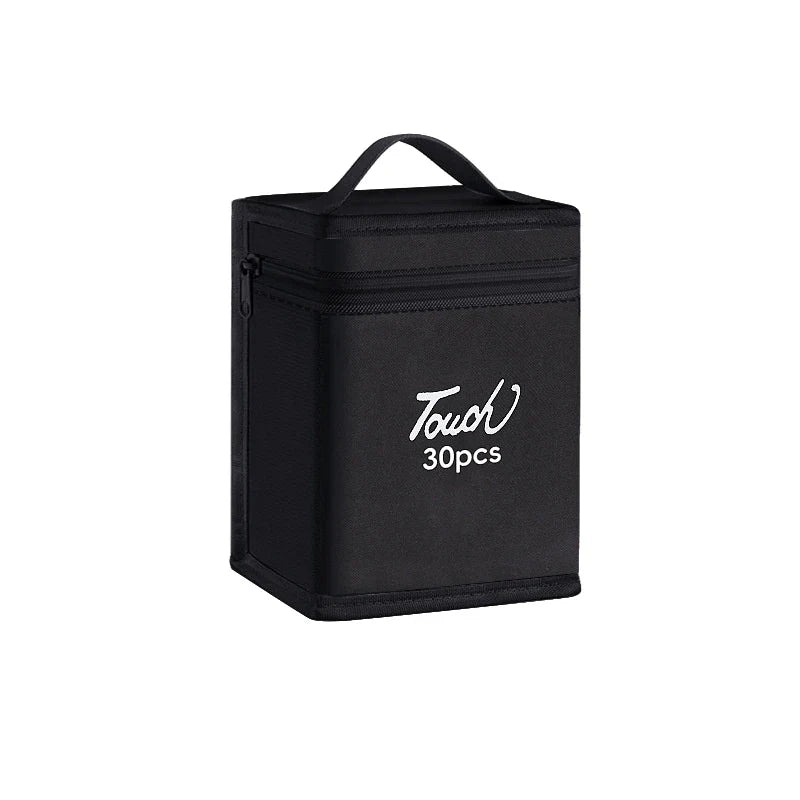Markers Pen Black Storage Bag Massive Large Capacity Zipper Canvas