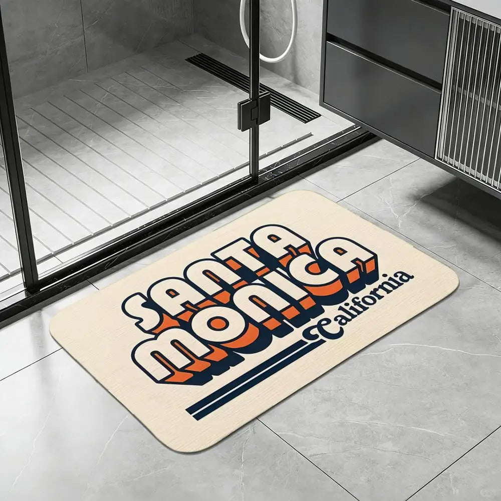 Route 66 Diatomite Bath Mat – Quick-Dry Anti-Slip Floor Mat