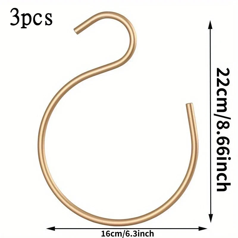 Gold S-Shaped Hanger Hooks – Heavy-Duty Closet Storage