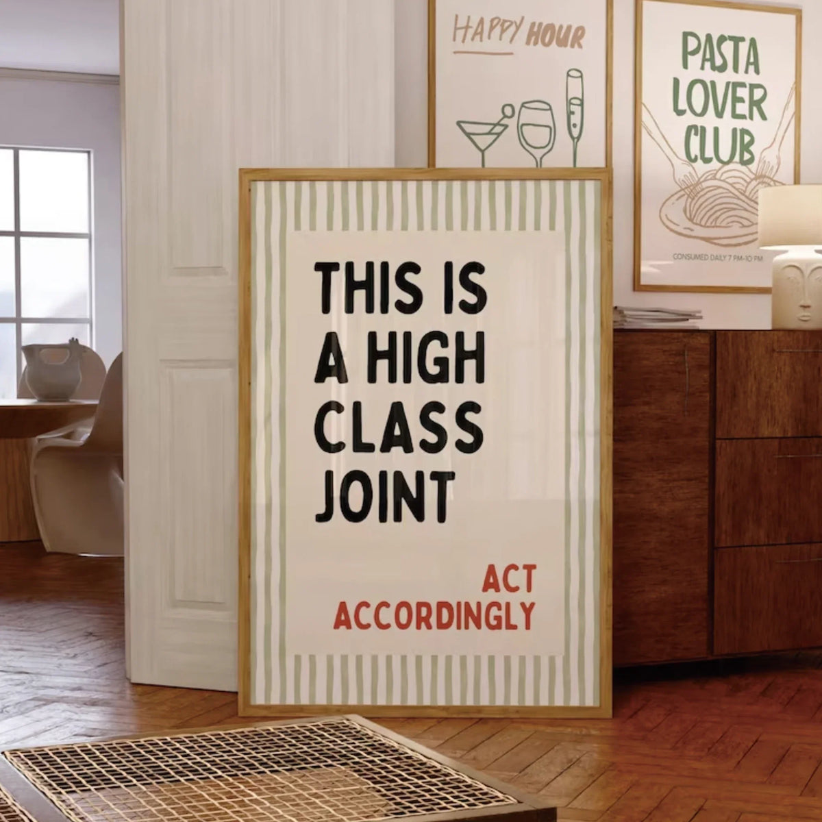 "This Is A High Class Joint" Funny Bar Canvas Wall Art