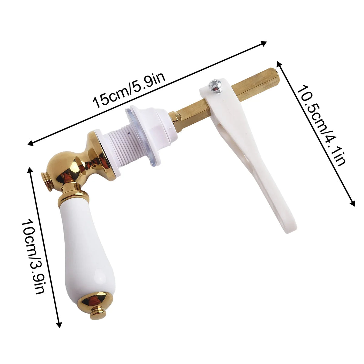 Gold Victorian Porcelain Toilet Cistern Flush Lever Handle