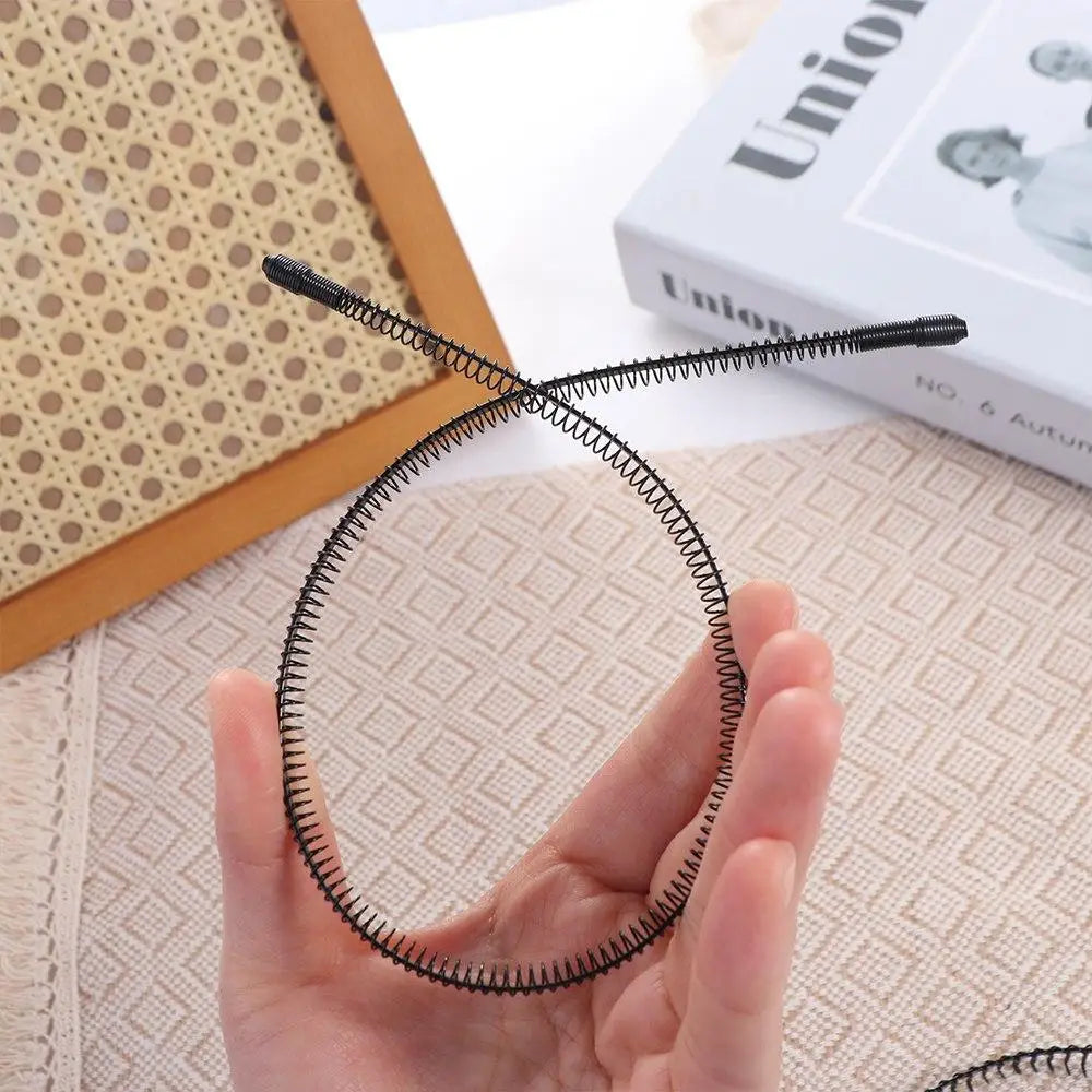 Cross Wave Metal Hair Hoop Headband – Unisex Korean Style