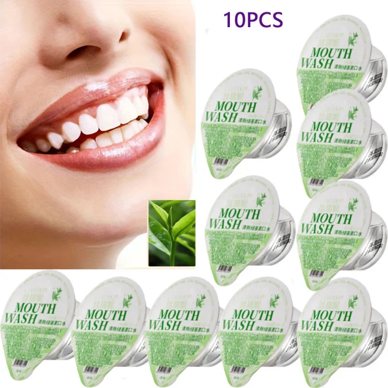 DR.DAVEY Green Tea Jelly Cup Mouthwash 10-Pack | 12ml Portable