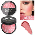 DUNUF 3-Tone Baked Blush Palette – Waterproof & Long-Lasting