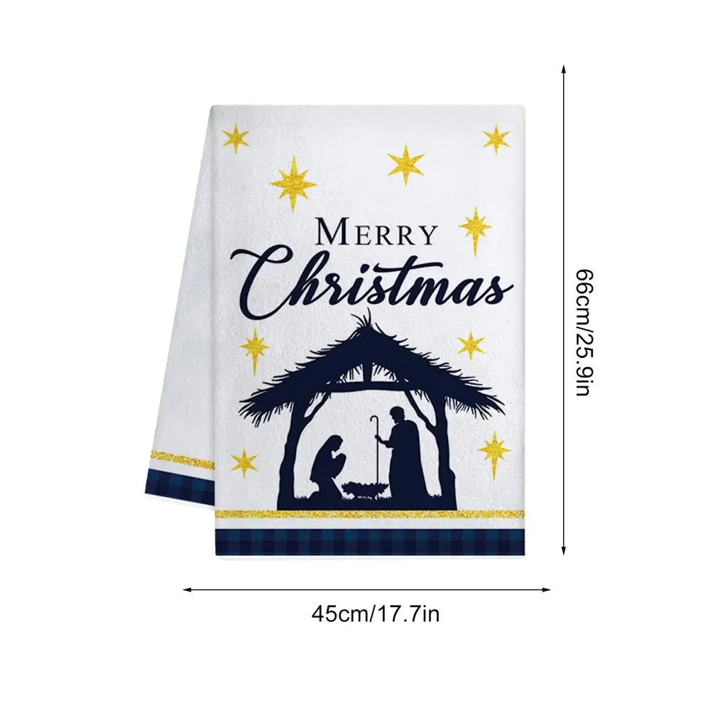Nativity Christmas Hand Towel | Festive Holiday Home Décor