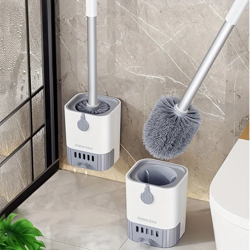 Wall-Mounted Toilet Brush – Punch-Free, No Dead Ends