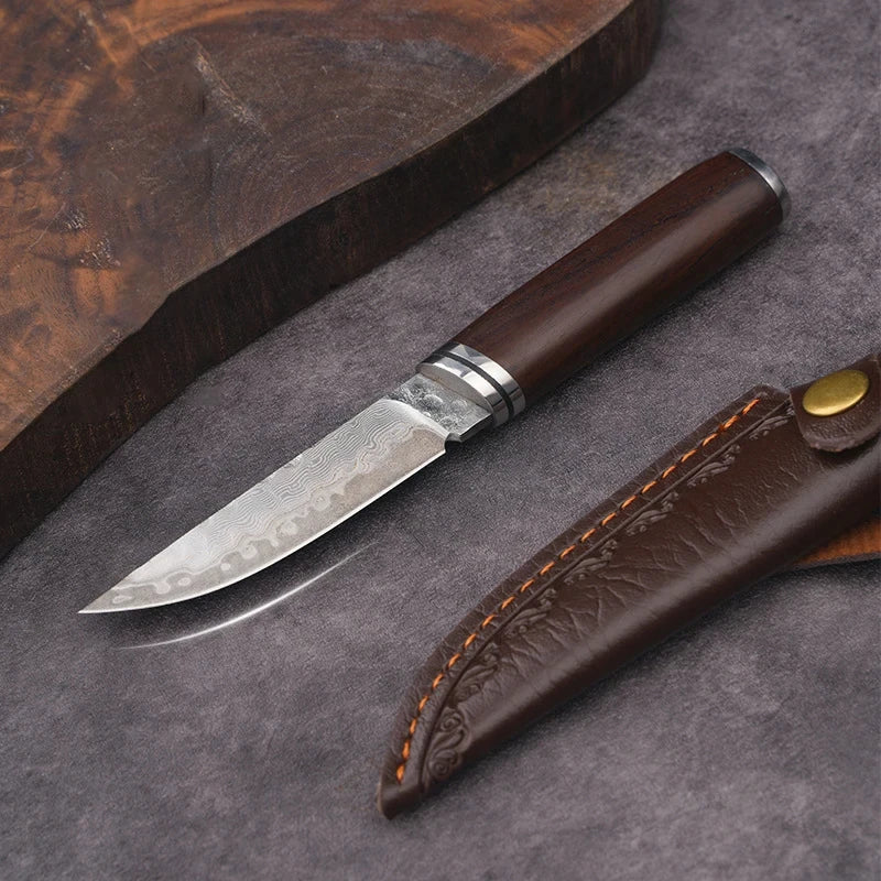 Damascus Pattern Chef Knife 10Cr15MoV Steel | COOKCRAZE 3-Inch