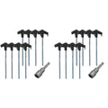 Screw Tent Stakes 8 M8 Carbon Steel Spiral Pegs Hex Socket Luminous