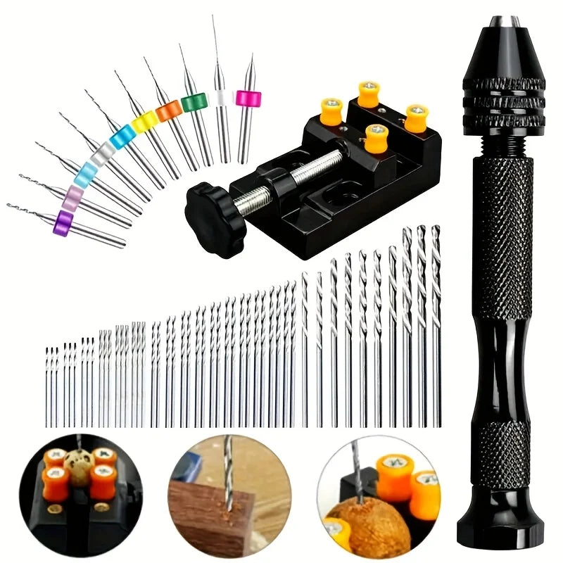 Ergonomic Aluminum DIY Hand Drill Featuring Keyless Chuck Alloy Bits