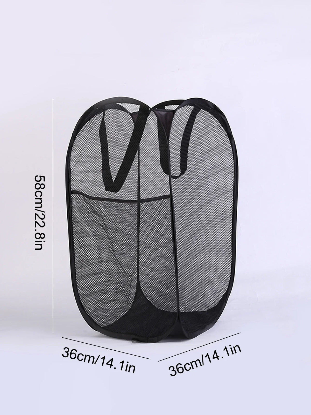 Large Foldable Mesh Laundry Basket – Portable Clothes Hamper
