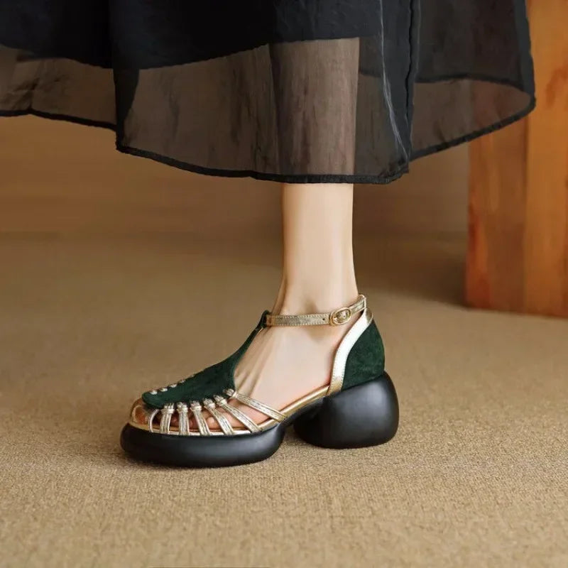Women's Buckle Square Heel Sandals – Fashion Roman Summer Shoes