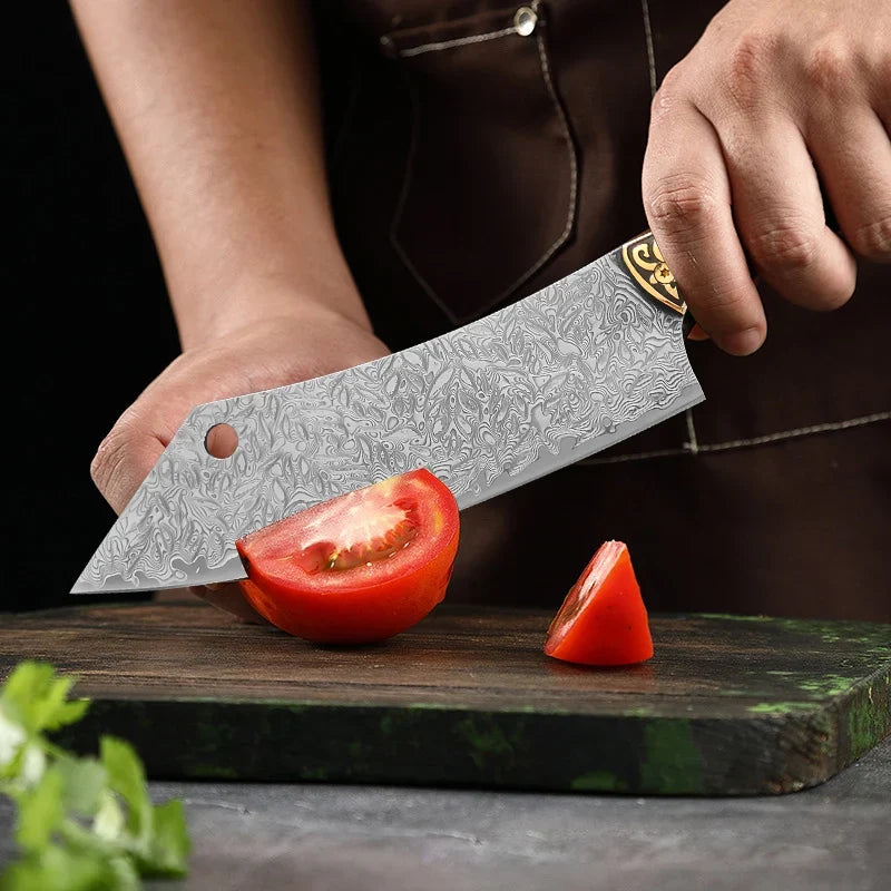 Damascus Steel Chef Knife – Wood Handle & Gift Box | InLeung