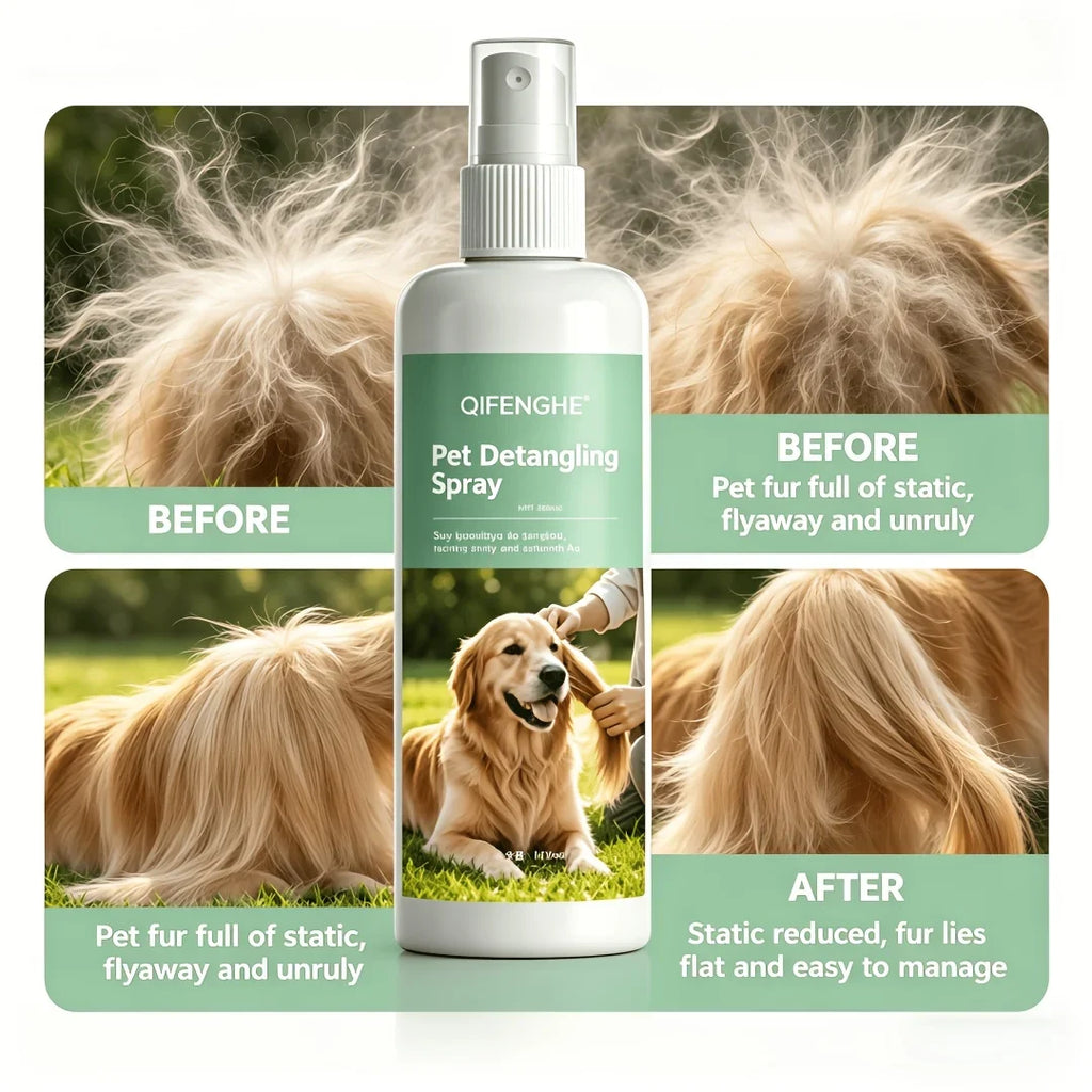 Pet Detangling Spray & Lint Roller Set | Cats & Dogs