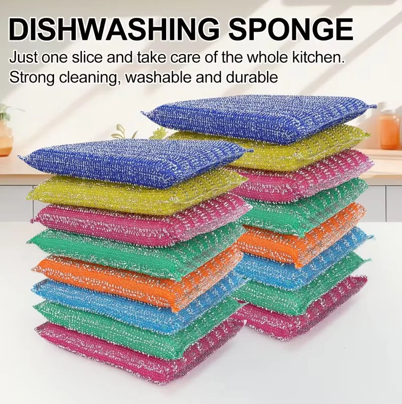 4-Pack Kitchen Scrub Sponge Dishwashing Scrubber Pads Set
