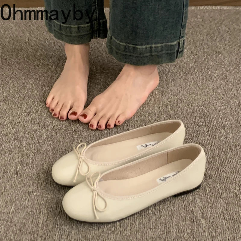 Women's Butterfly-Knot Ballet Flats – Slip-On Soft Sole Shoes