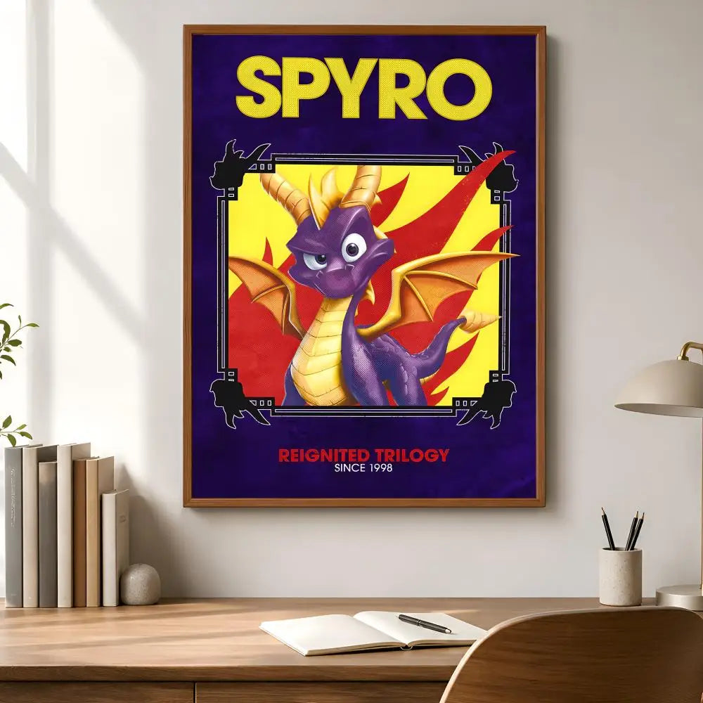 Spyro Game Waterproof PVC Wall Poster – Peel-and-Stick HD Art
