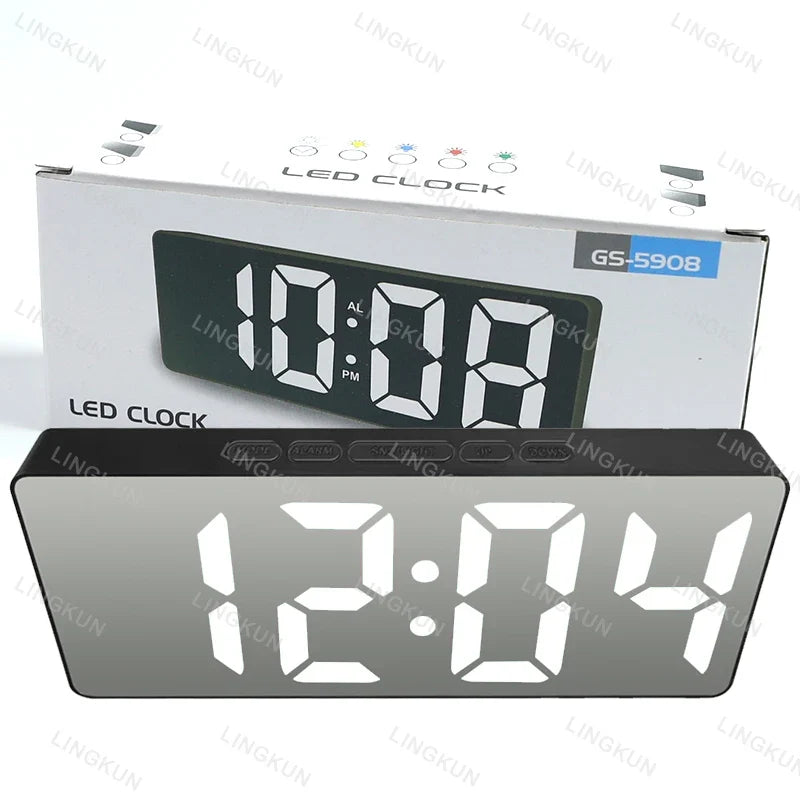 LED Digital Alarm Clock | Temperature Display, Adjustable Brightness