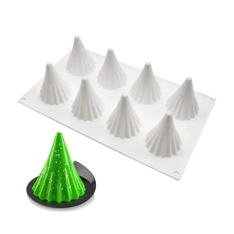 8-Grid Christmas Tree Silicone Mold – Chocolate, Candle & Fondant