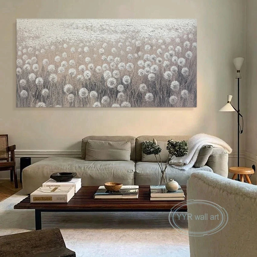 Abstract Edelweiss Hand-Painted Oil Painting Canvas Wall Art