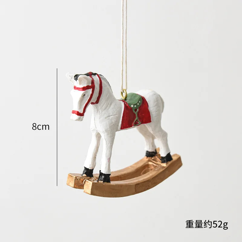 3D Rocking Horse Christmas Ornament – Retro Tree Decoration