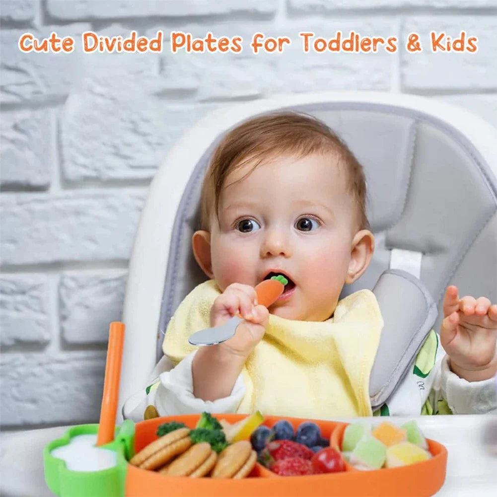 Vegetable Fruit Cartoon Baby Cutlery Kits Safety Comfort Weaning