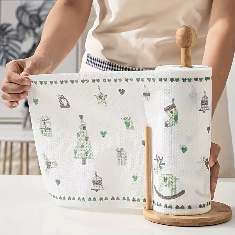 50 Roll Dishcloth Absorbent Thickened Kitchen Paper Dry Wet Use Non