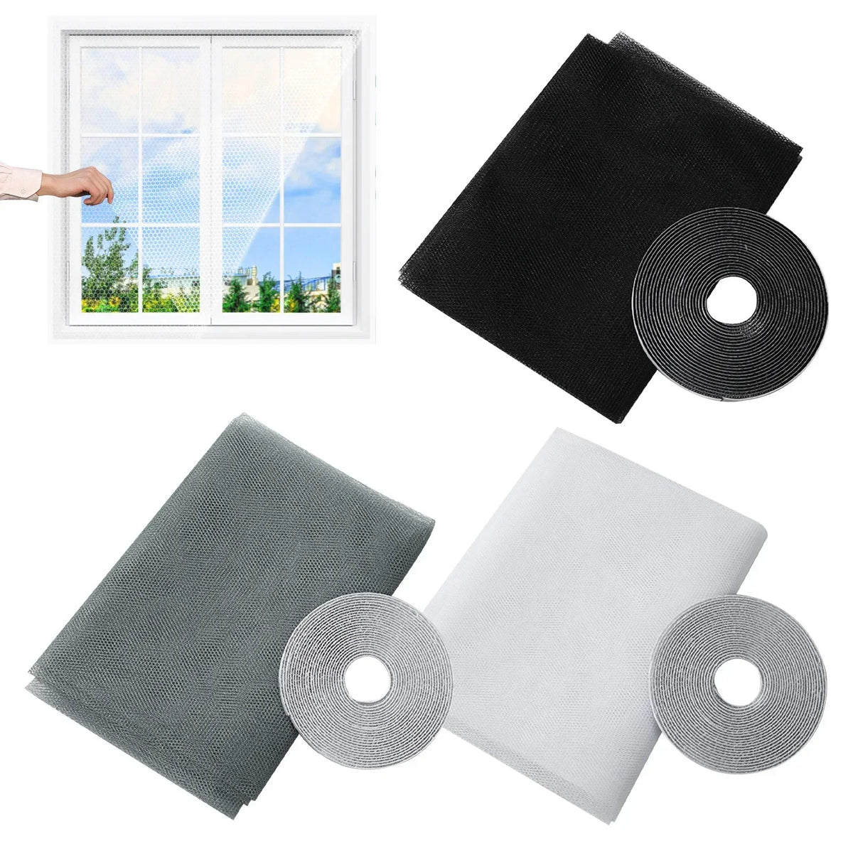 Magnetic Mosquito Net Window Screen | Hook & Loop Insect Mesh