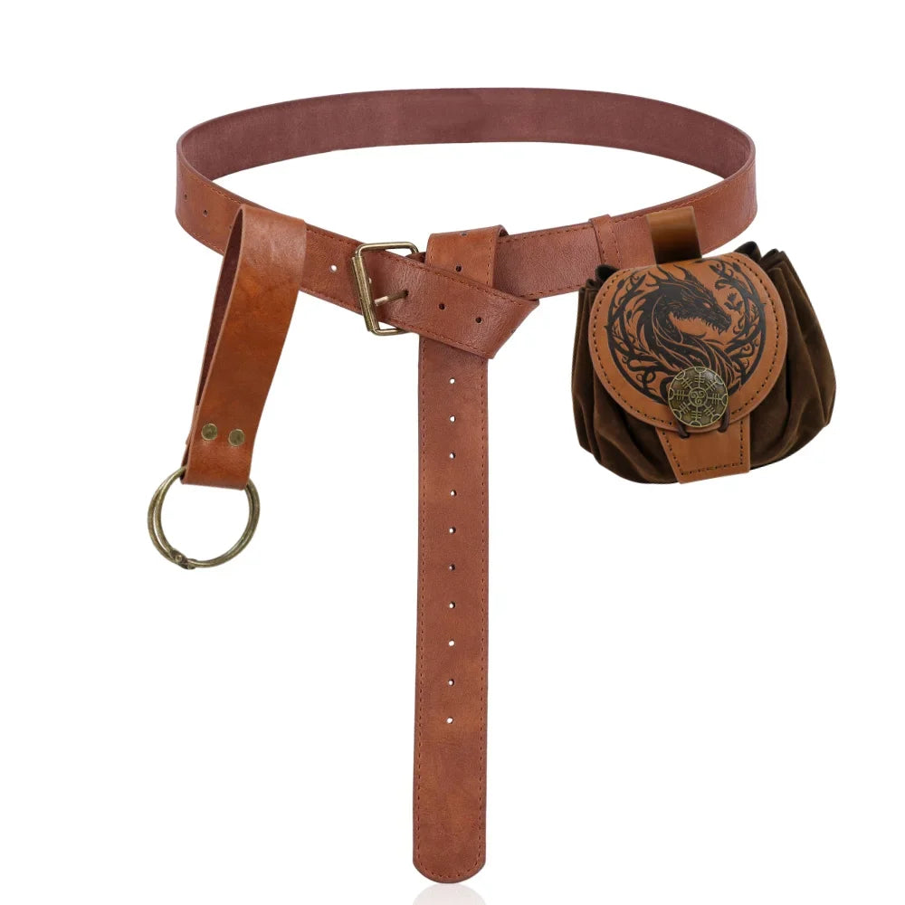 Medievalcosplayleather Belt Copper Coin Waist Bag Renaissance Dress