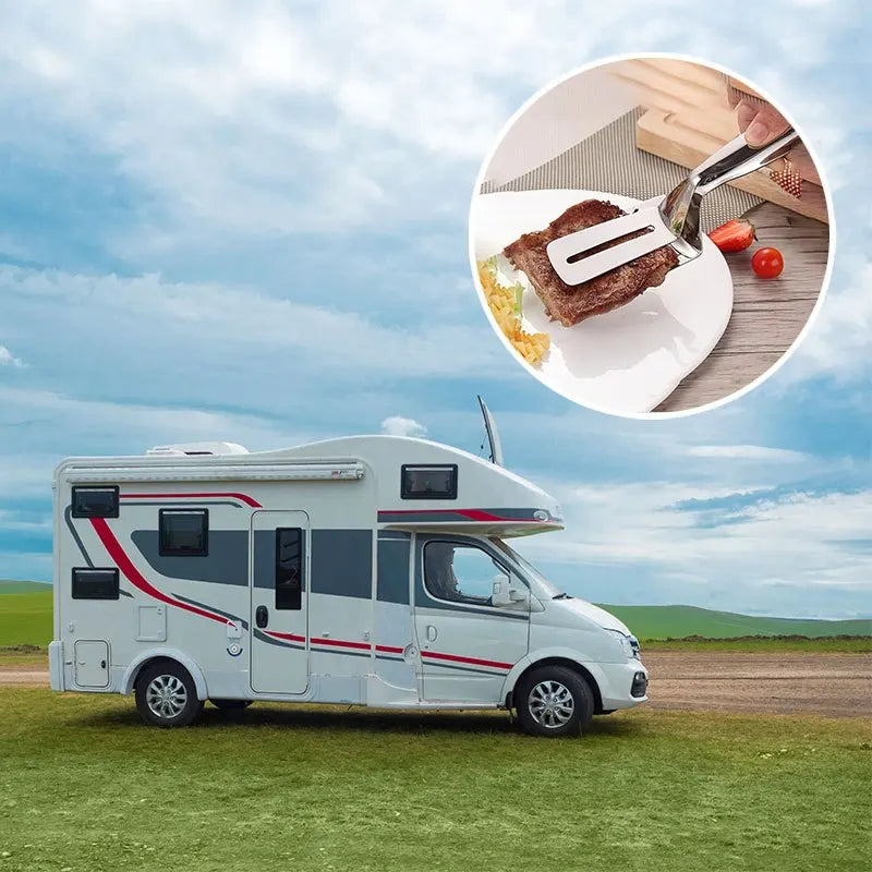 1 Stainless Steel Steak Clips Multifunctional Spatula Double-sided