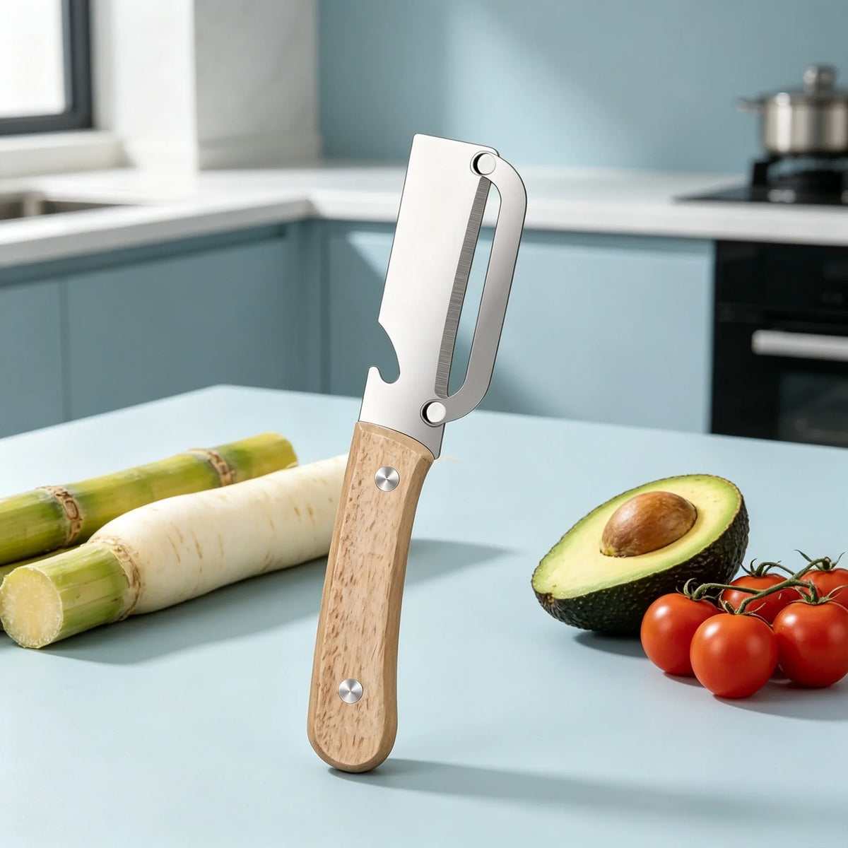 Stainless Steel Vegetable & Fruit Peeler – Sharp Wood Handle