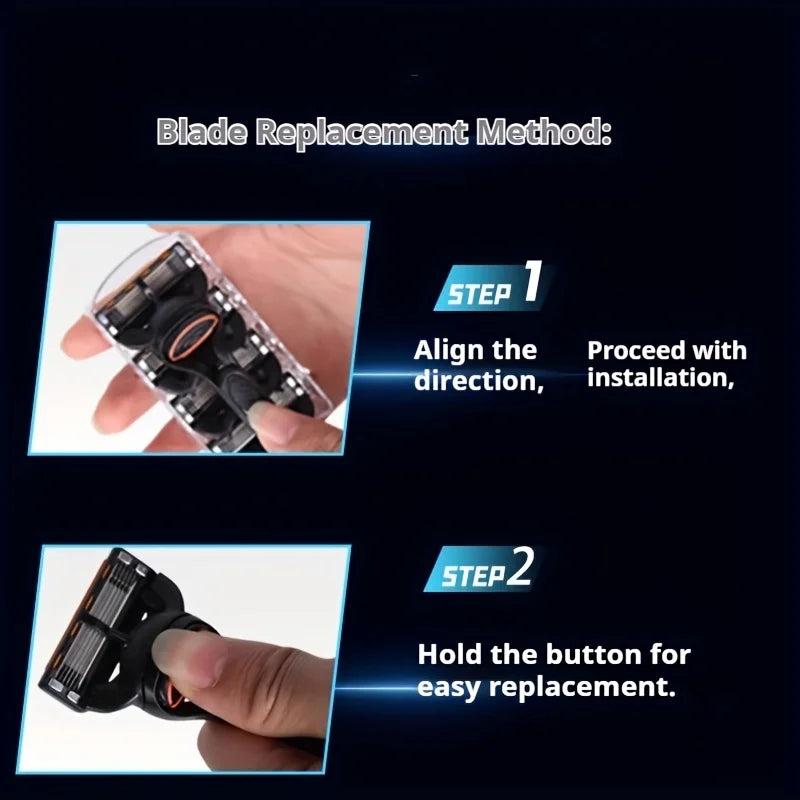 6-Layer Stainless Steel Safety Razor for Men & Women