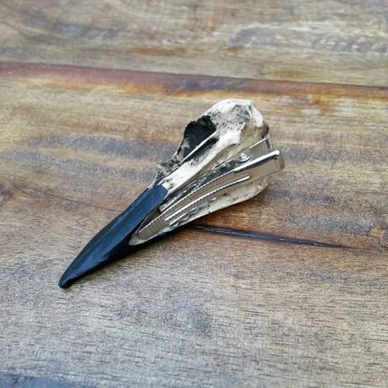 Goth Skeleton Crow Hair Clip | Halloween Party Hair Accessory