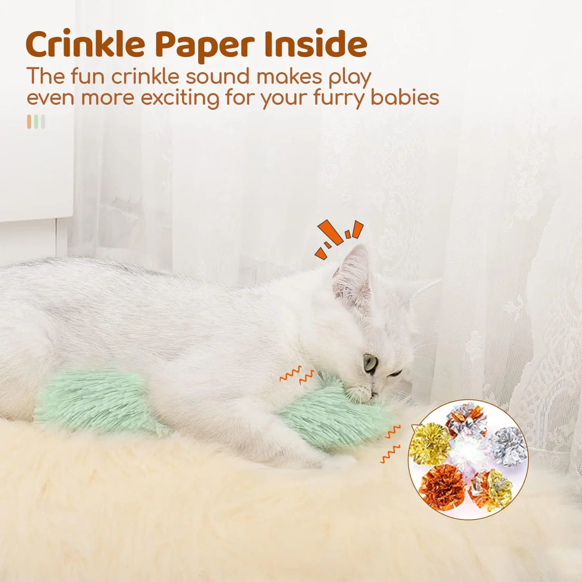 Cat Plush Kicker Toys 3-Pack with Organic Catnip | Kitten Pillows