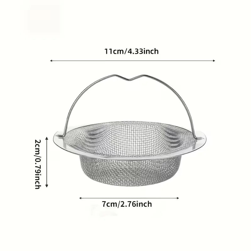 Stainless Steel Sink Strainer with Handle | 4-Inch, 1–6 Pack